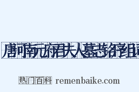 唐河南元府君夫人墓志铭序组词是什么意思的图片
